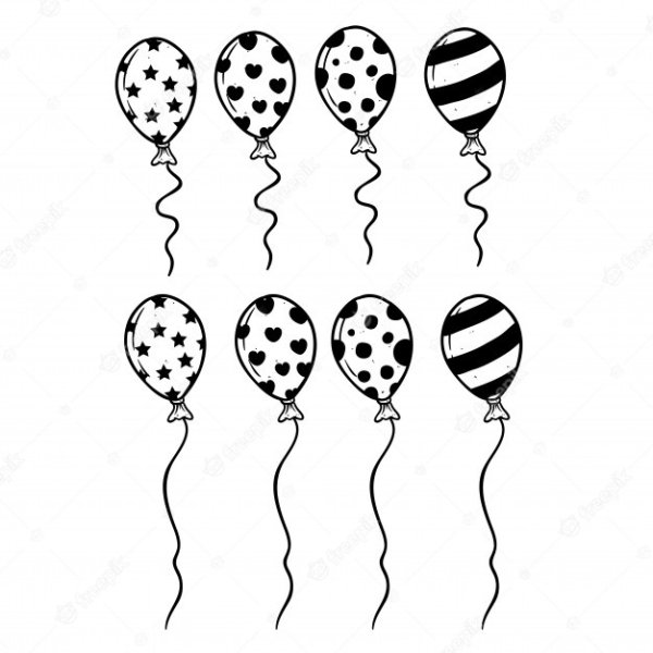 Связка воздушных шариков раскраска