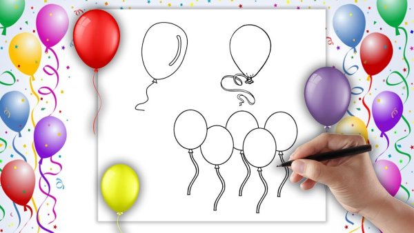 Раскраска шарики для детей 3-4 лет