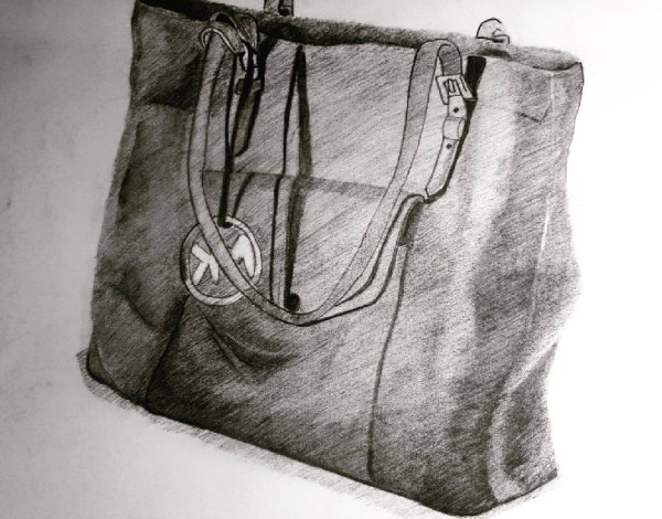 Сумка в карандаше натюрморт