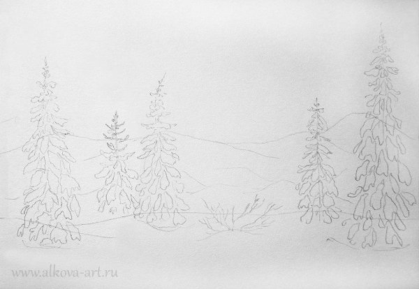 Зимние рисунка каранлдащ