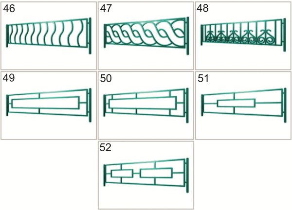 Оградка из профильной трубы чертеж