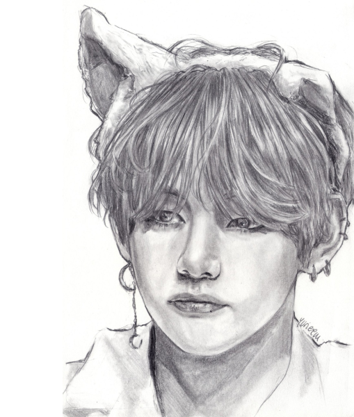 БТС рисунки тэхён