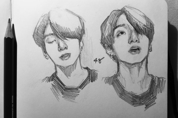 Скетч арт БТС Чонгук