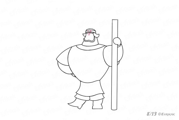 Богатырь рисунок легкий