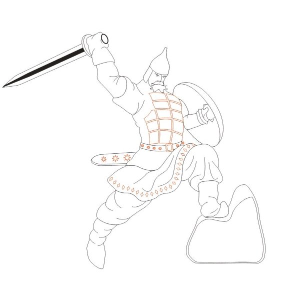 Рисунок богатыря карандашом