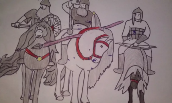 Три богатыря картина Васнецова рисунок