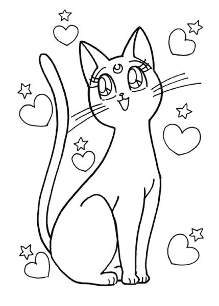 Раскраски красивые котики