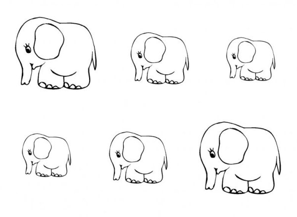 Поэтапное рисование слона