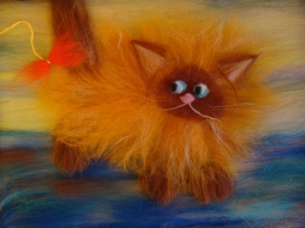 Картина из шерсти легкая