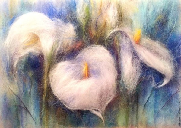 Валяное панно из шерсти