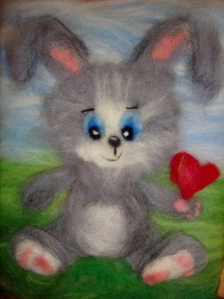 Картины из шерсти коты