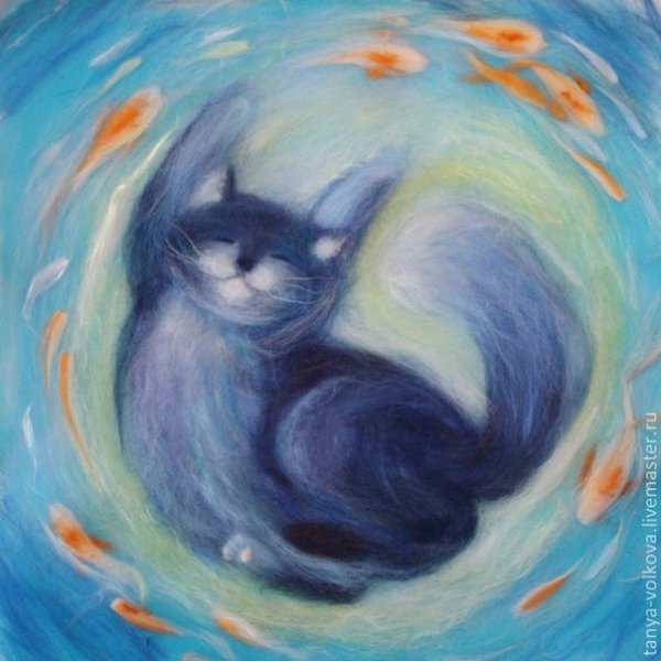 Шерстяная акварель Подсолнухи