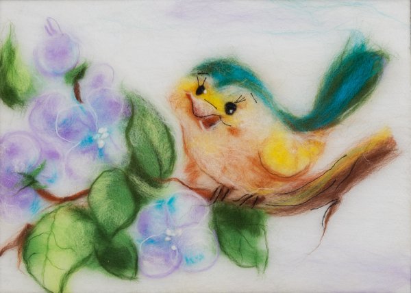 Аппликация из шерсти для валяния