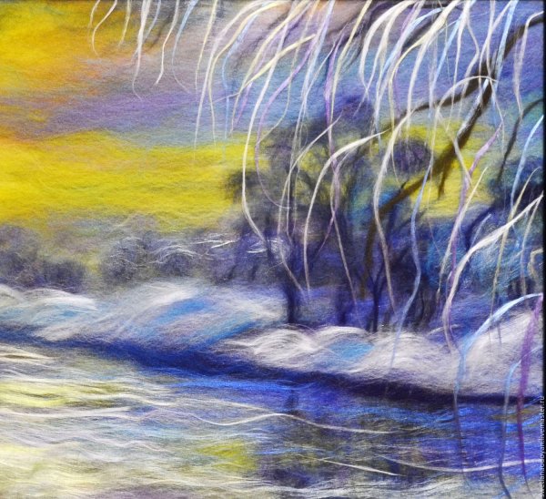 Шерстяная живопись лошадь