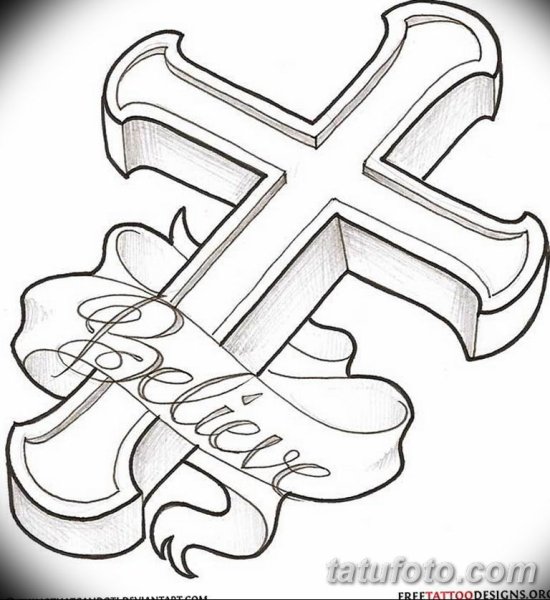 Крест с крыльями эскиз