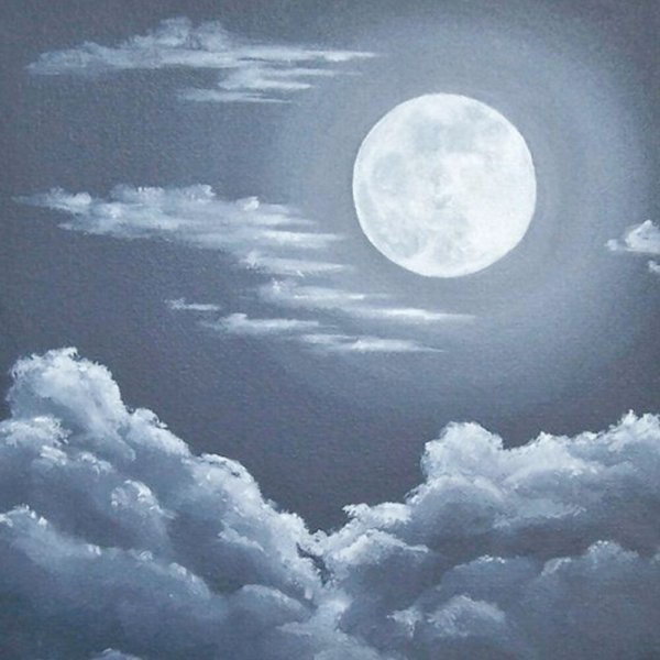 Лунная ночь карандашом