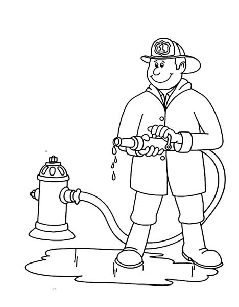 Раскраска пожарный