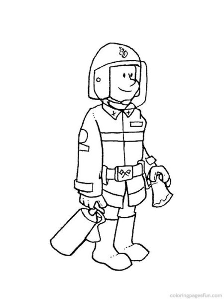 Пожарник раскраска для детей
