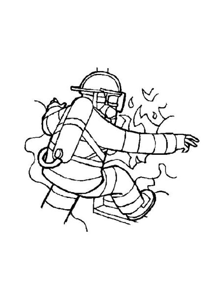 Нарисовать пожарного который тушит