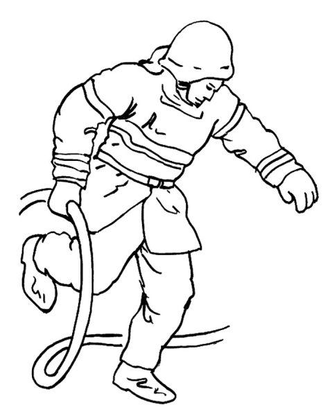 Пожарник раскраска