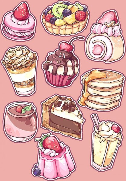 Милые вкусняшки для рисования