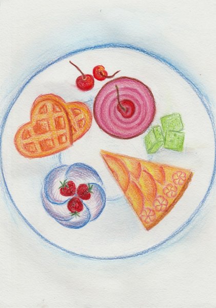 Рисунки на тему еда легкие