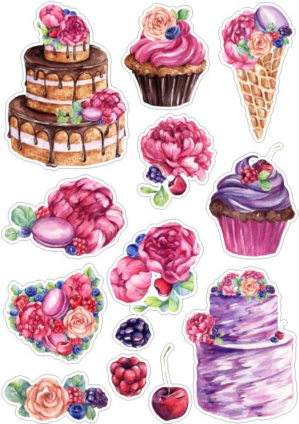 Наклейки "сладости"