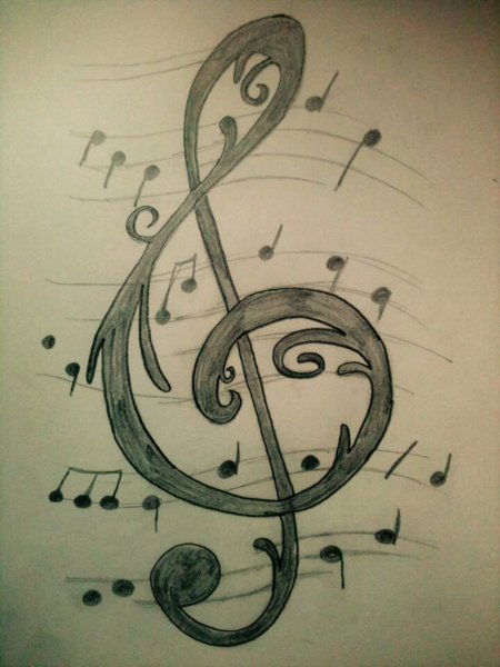 Рисунки с нотами для срисовки