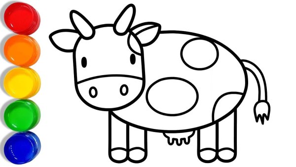 Корова для рисования для детей