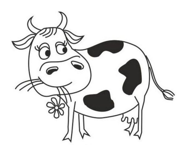 Корова рисунок карандашом