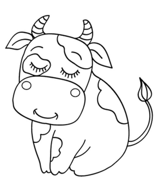 Корова раскраска