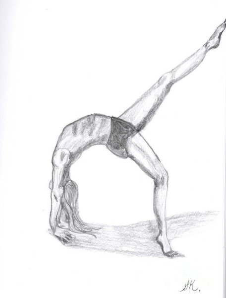 Рисунок гимнастки карандашом