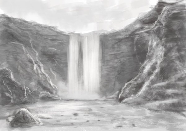 Водопад рисунок