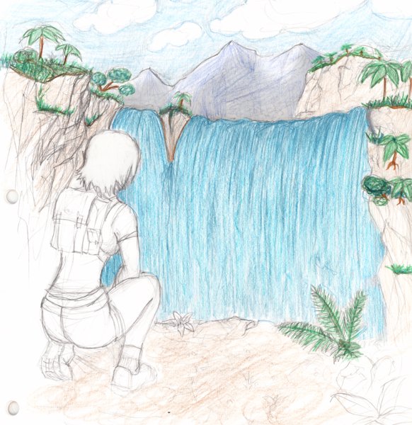 Водопад карандашом