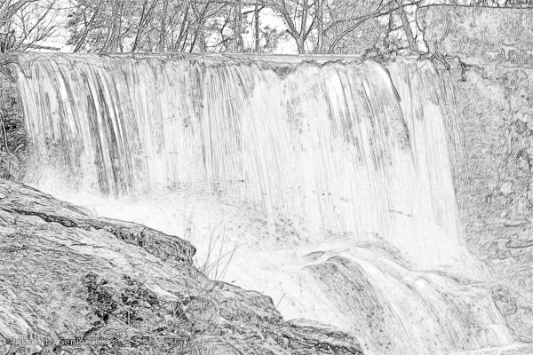 Водопад рисунок карандашом