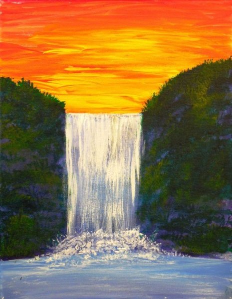 Правополушарное рисование водопад