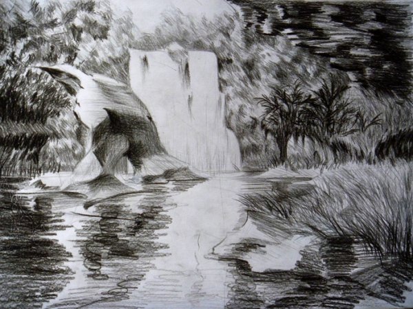 Водопад карандашом