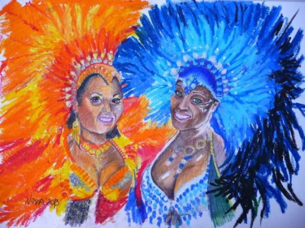 Венецианские карнавальные костюмы карандашом