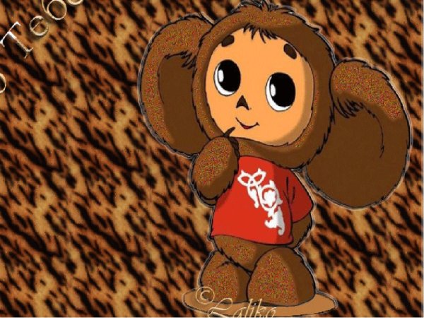 Чебурашка с цветами