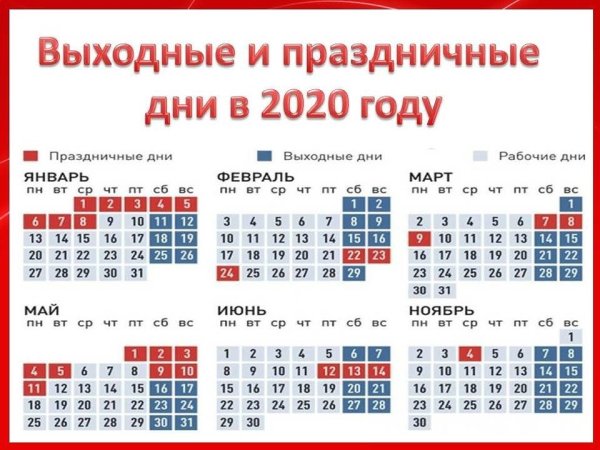 Праздничные дни в 2020 году в России