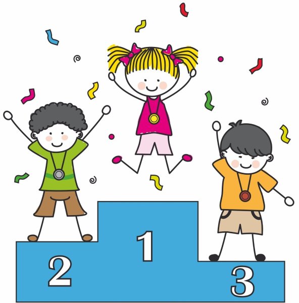 Дети на пьедестале на прозрачном фоне