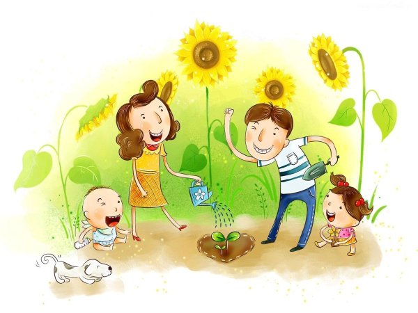 Добрые иллюстрации семья