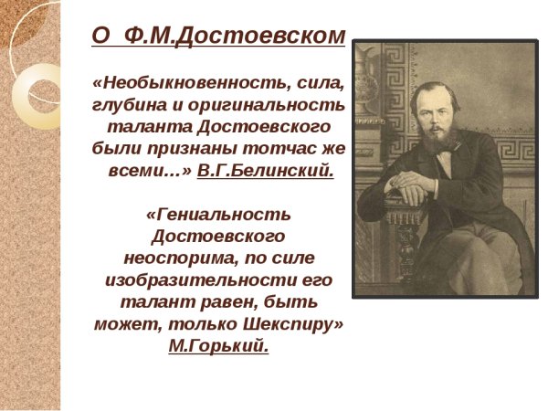 Фёдора Михайловича Достоевского к 200-летию со дня рождения