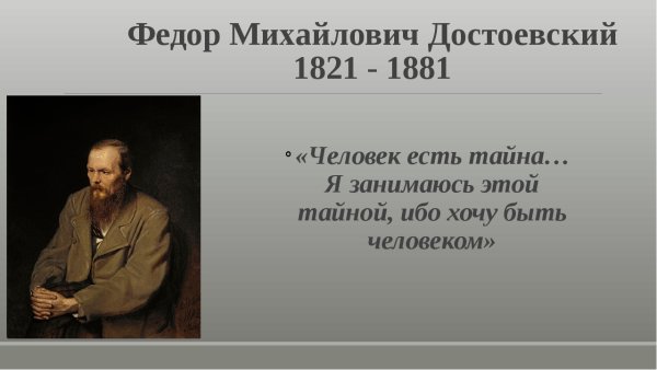 200 Лет со дня рождения Федора Михайловича Достоевского