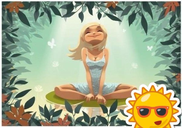 Счастливая девушка медитирует