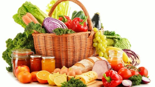 Красивая корзина с продуктами