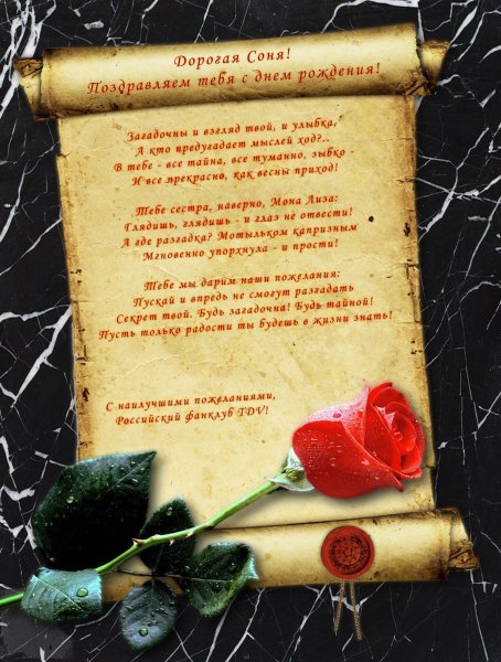 С днём рождения Соня