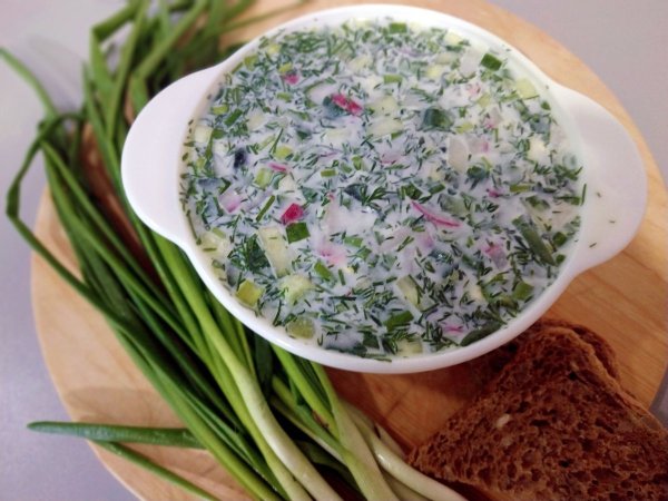 Суп окрошка на квасе