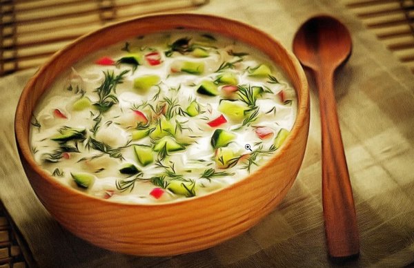 Окрошка с водкой