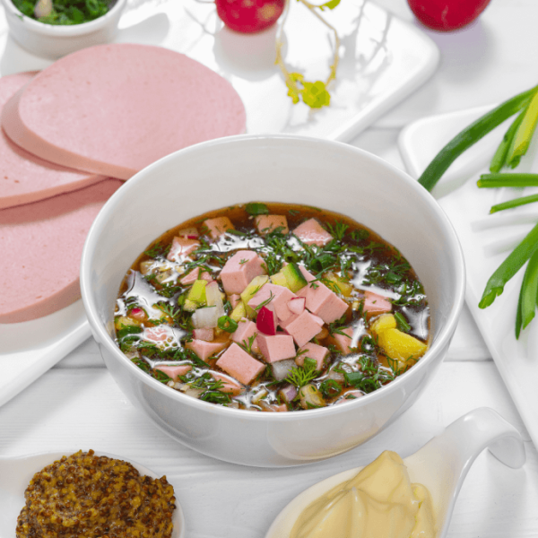 Окрошка с фаршем